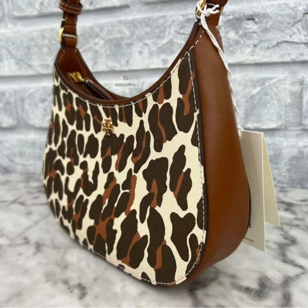 Tory Burch Emerson Printed Shoulder Bag In Leopard Print